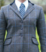 J 36 dark grey tweed with bold pale blue, mid blue and darker grey overcheck.jpg